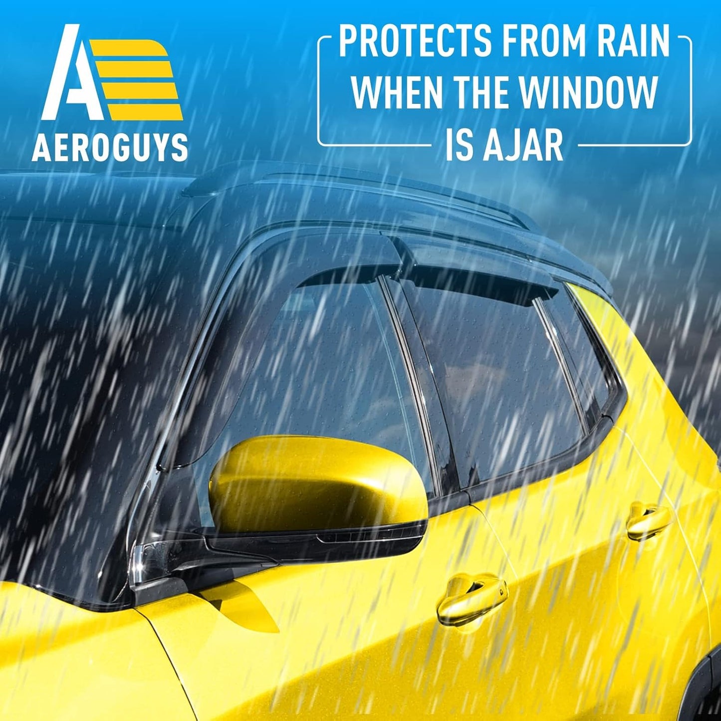 Extra Durable Window Deflectors Tape-On Window Visors Rain Guards Fit for Jeep Compass 2017-2025, Sun Visors, Wind Vent for Shades, Exterior Car Accessories - 4pcs. AG0729