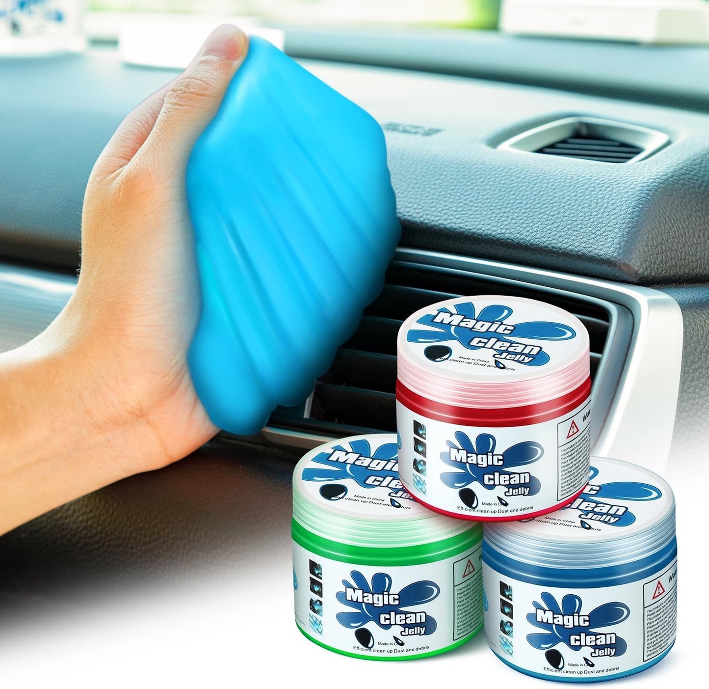 DNA MOTORING 3 Pack Car Cleaning Gels Auto Detailing Tools Cleaning Putty Car Interior Cleaner, Car Jelly Cleaner, Keyboard Cleaner, Car Cleaning Supplies Car Gifts for Men Women, TOOLS-00149