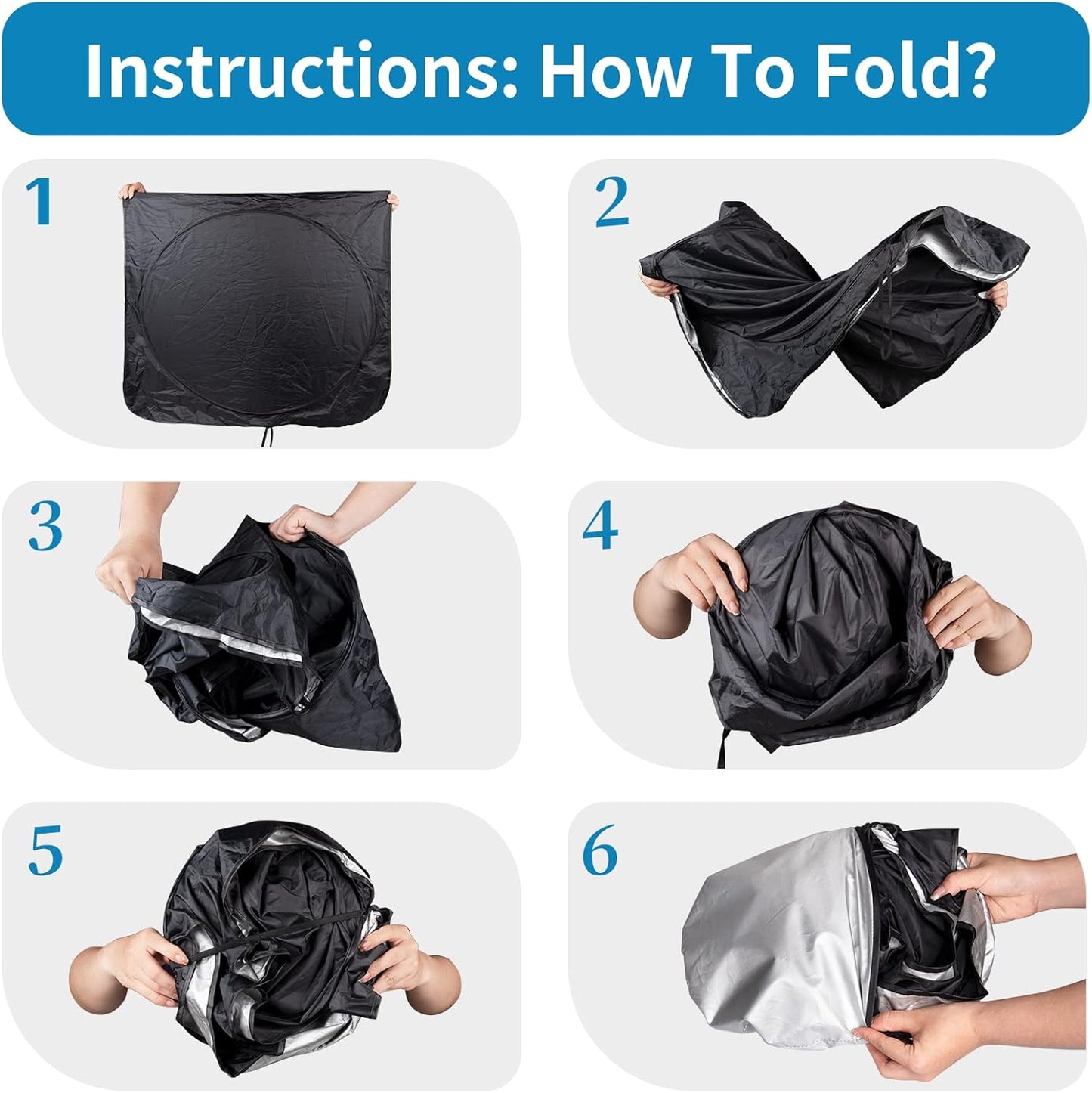 Foldable Windshield Sun Shades for 2021-2023 Nissan Frontier, Sunshade Cover Protector Custom Fit Nissan Xterra Armada Reflector Sun Visor Front Window Shade Cool Car Accessories-(61" x 33.5")