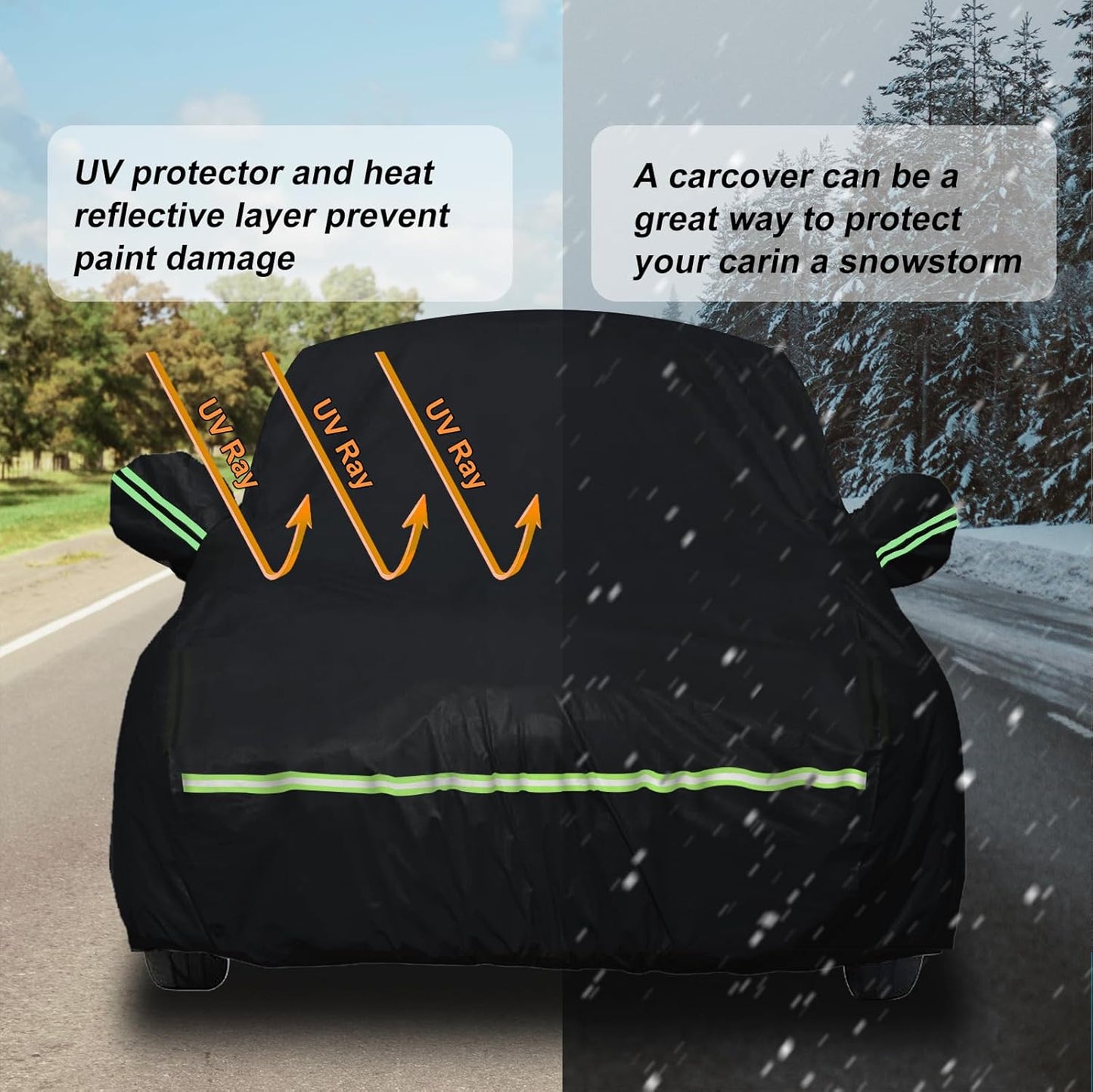 Waterproof Car Covers for 2021-2024 Ford Bronco 2 Door(Black) 210T Custom Outdoor Storm Hood