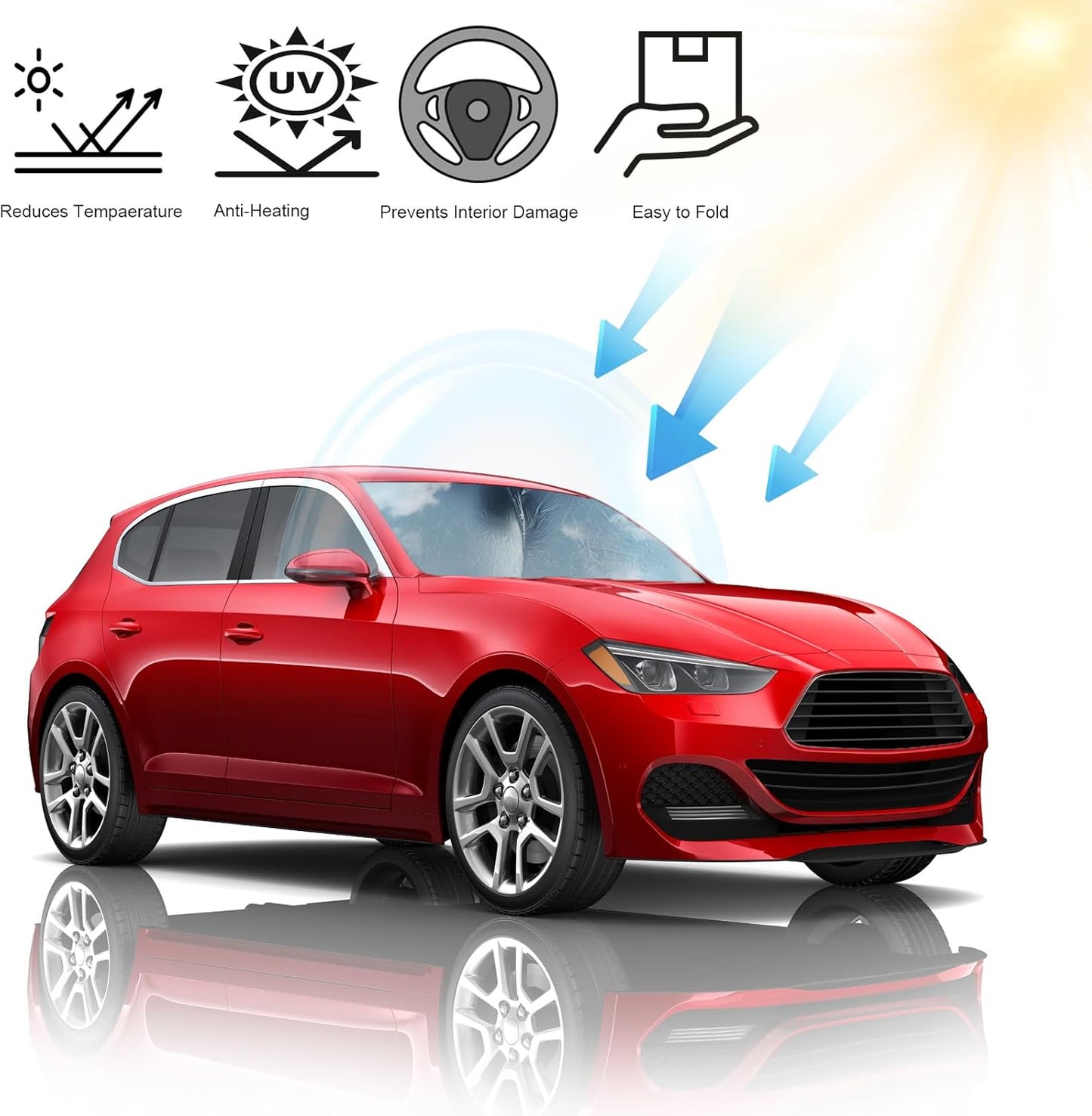 Windshield Sunshade for Ford F150 F250 F350 Escape Raptor Expedition 2025 1996-2025 Automotive Accessories for Car Front Window Sun Shade Vehicle Interior Protector