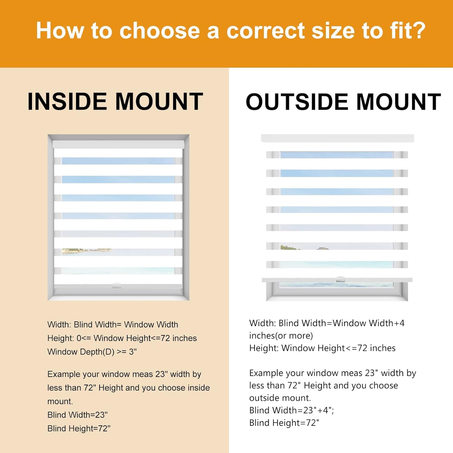 Persilux Cordless Zebra Blinds for Windows Free-Stop Roller Windows Shades (34" W X 72" H, White) Dual Layer Light Control for Day and Night, Light Filtering Sheer Shades for Home, Easy to Install