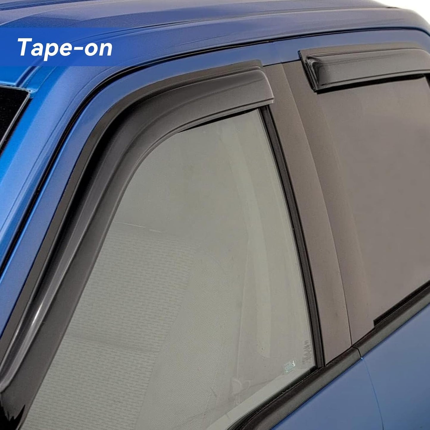 Window Visors Rain Guards for 2019-2025 Dodge Ram 1500 Quad Cab (New Body Style), Window Vent Wind Deflectors Visors Shades for 19-25 Ram 1500 (2 Full-Size Doors, 2 Half-Size Doors)