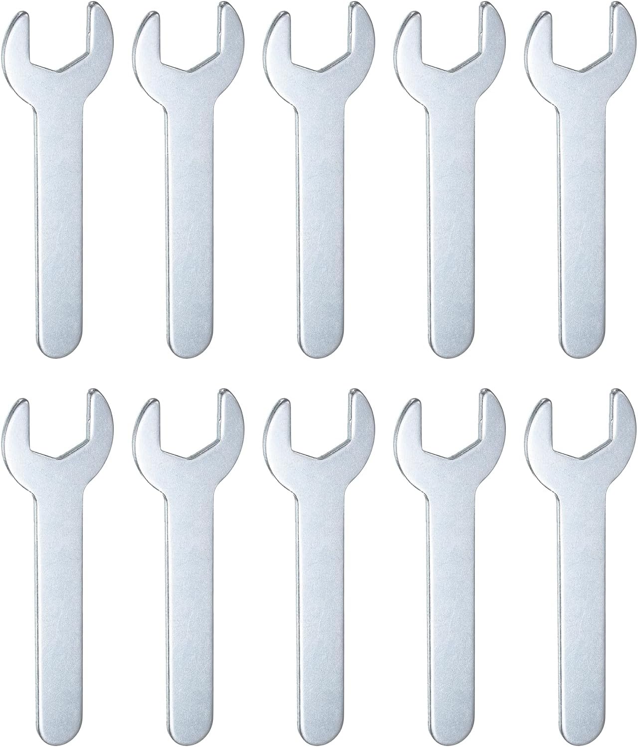 HARFINGTON 10pcs Small Wrench 15mm Open End U-Shaped Single Open Ended Spanner Super Thin Flat Head Galvanizing Wrench for Automotive Repair Furniture Assembly