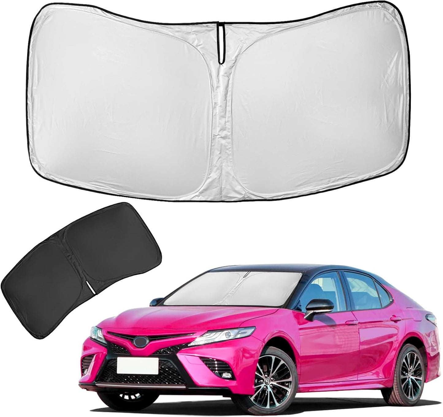 for Toyota Camry Sun Shade Sunshade Windshield Cover - 4 Layers Front Window Shade for Camry 2018-2024 LE XLE Hybrid SE XSE Sun Visor - 240T Shade Blocks UV Rays Car Accessories