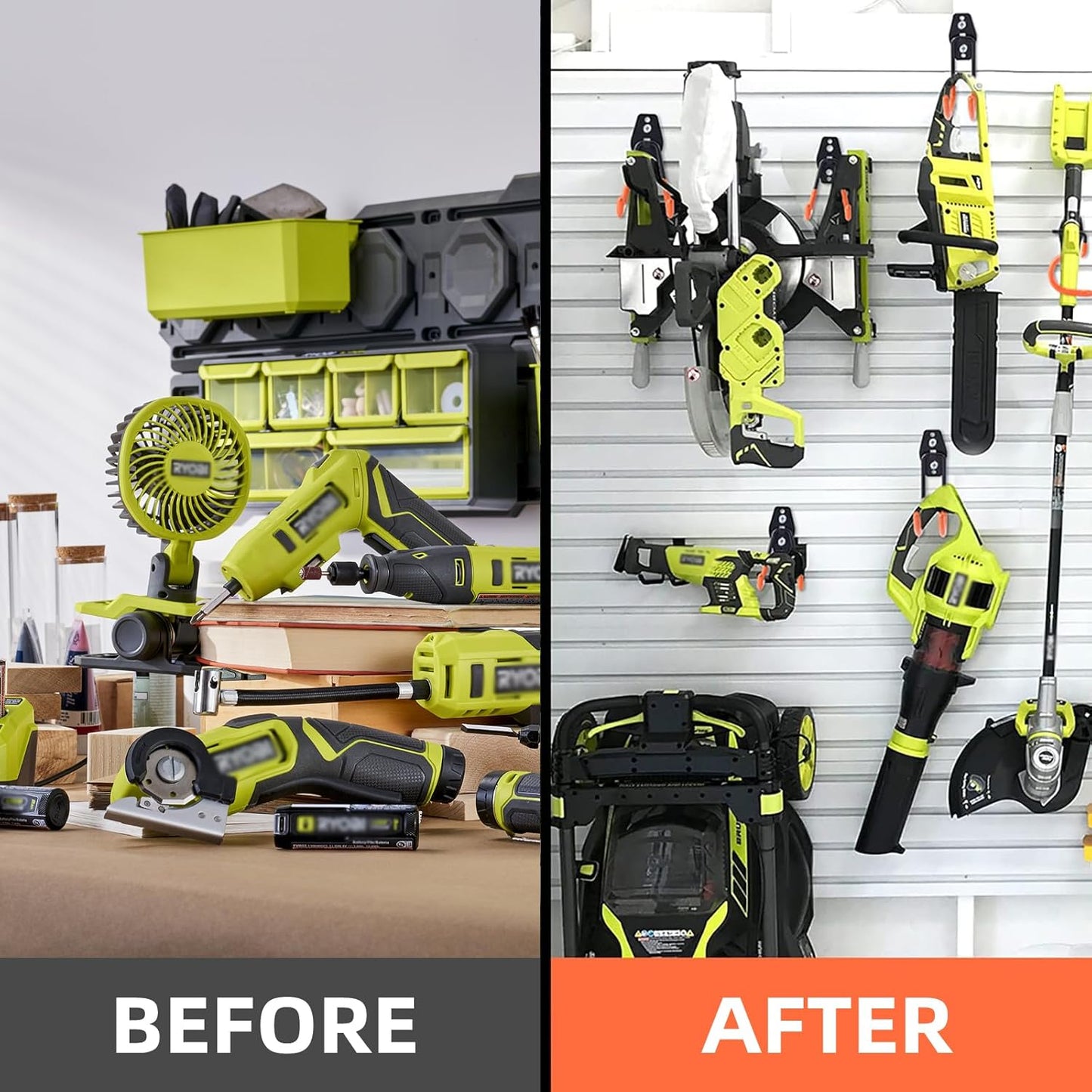 6-Pack Small Square Heavy Duty Garage Hooks, Ideal for Hanging Ladders, Bikes, Tools, Garage, Garden, Basement, Shed, Utility Room Storage (Orange)