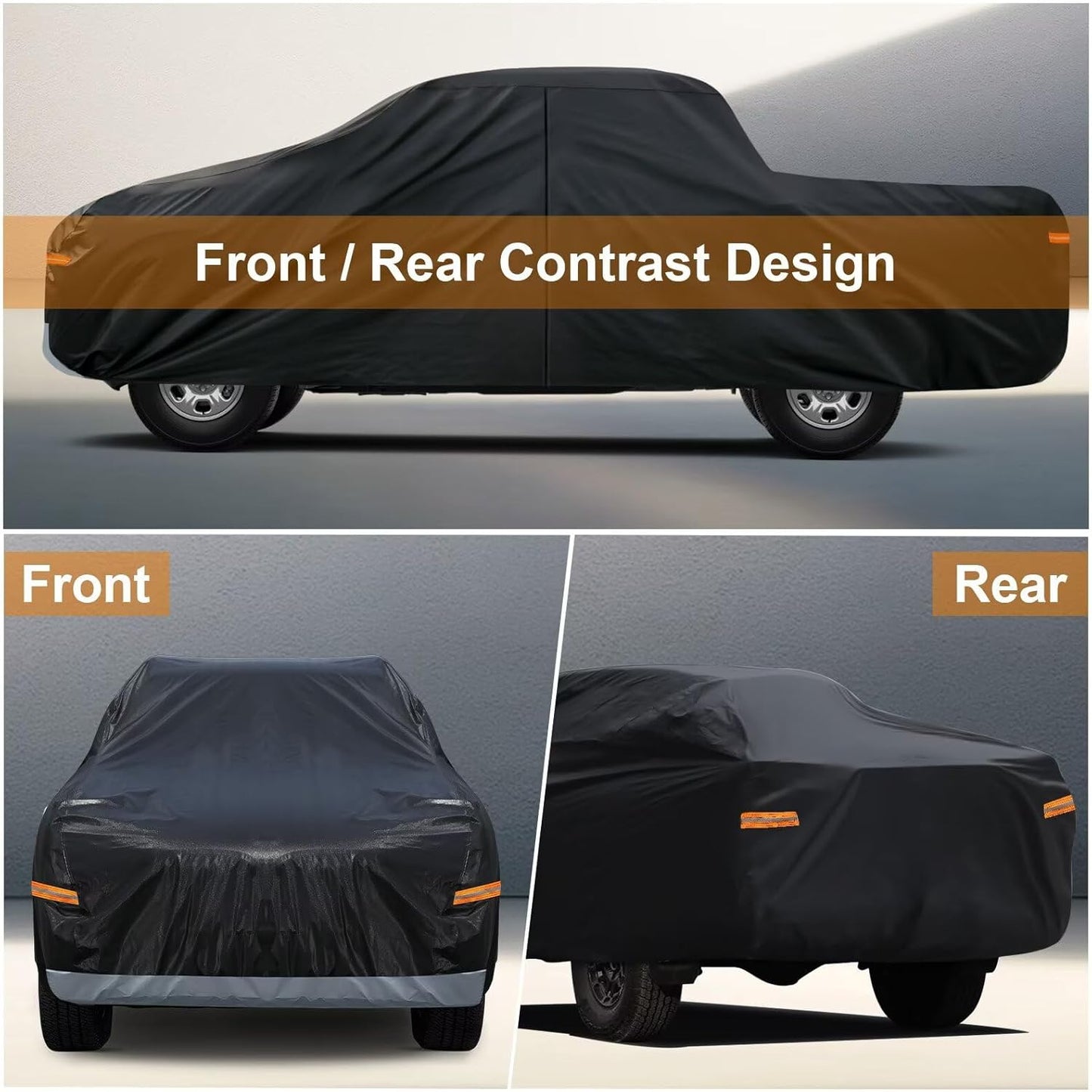 Kayme Truck Cover Custom Fit Ford F-250(1999-2000) Extended Cab Short Bed. Full Exterior Heavy Duty Outdoor Pickup Truck Car Cover Waterproof All Weather.Car Tarp for Wind Sun Dust Protection.Black