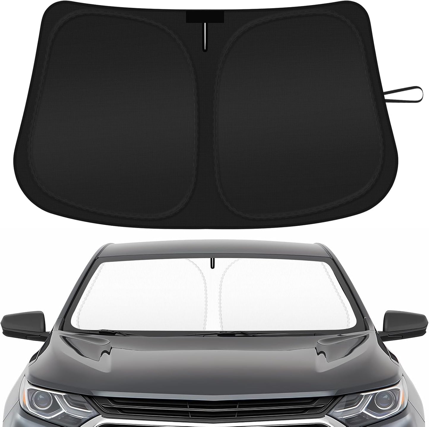 Car Windshield Sun Shade Compatible with 2018 2019 2020 2021 2022 2023 2024 2025 Chevy Equinox Accessories Windshield Cover Foldable Front Window Sunshade Custom Sun Visor Blocks UV Rays