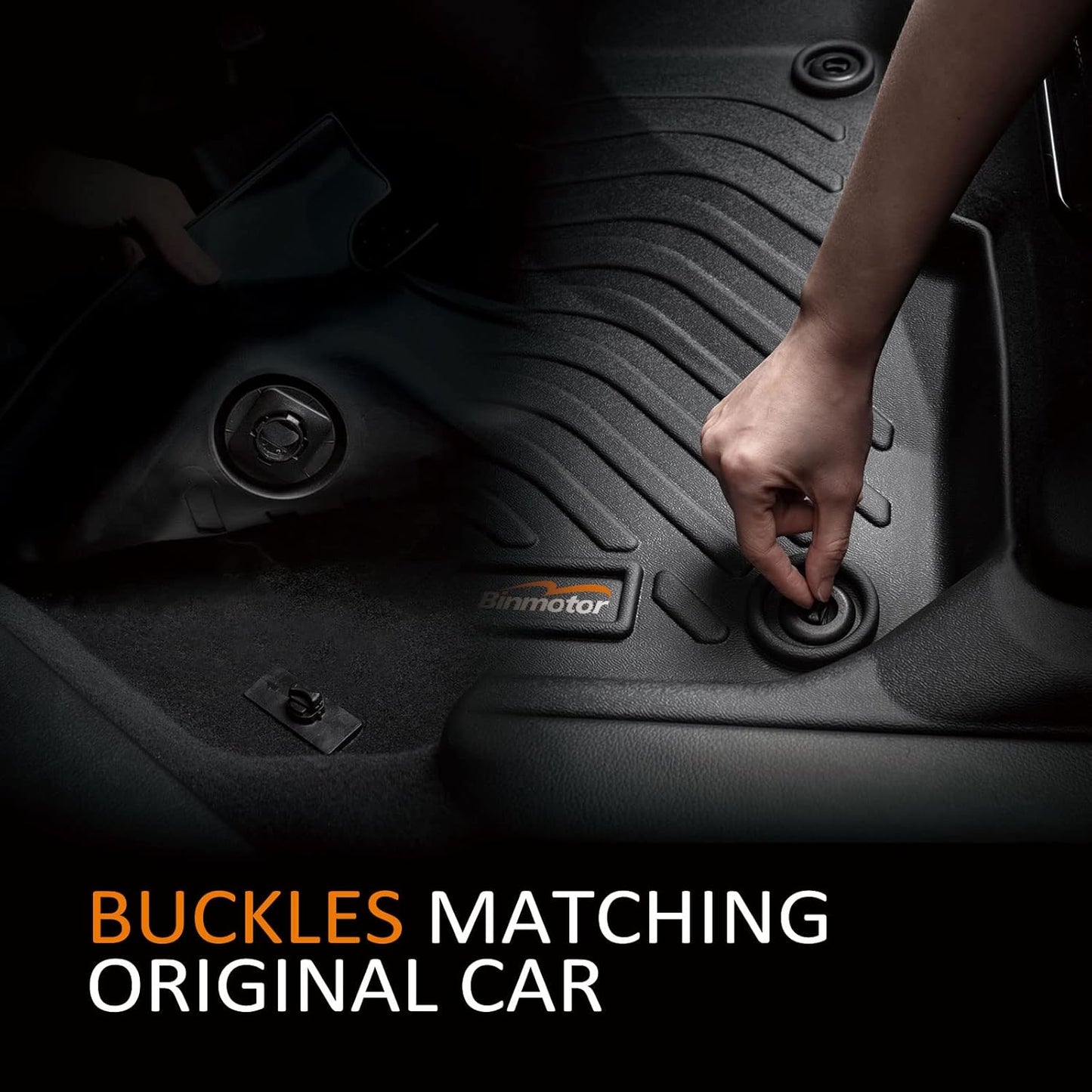 Binmotor-All Weather Floor Mats Custom Set for Ford Explorer 6 Seat 2020-2025, Heavy Duty TPE Car Floor Liners Explorer Accessories