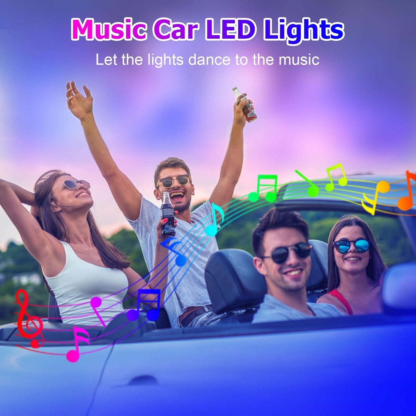 6 in 1 Car LED Strip Lights, RGB Car Interior Lights with 315 inches Fiber Optic, Remote and APP Control, 16 Million Colors Ambient Lighting Kits, Music Neon Light Accessories for Car Inside