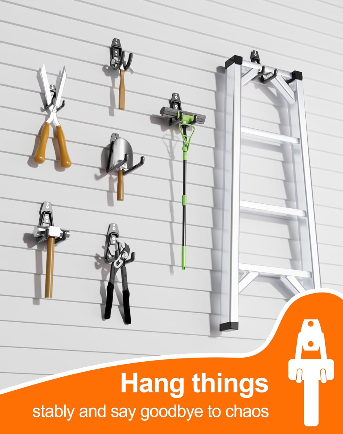 QcoQce 16 Pack Heavy Duty Garage Hooks with Extension Cord Straps, Wall Mount Hooks, Garage Organization and Tool Hangers for Bike, Ladder, Ropes and Garden Tools