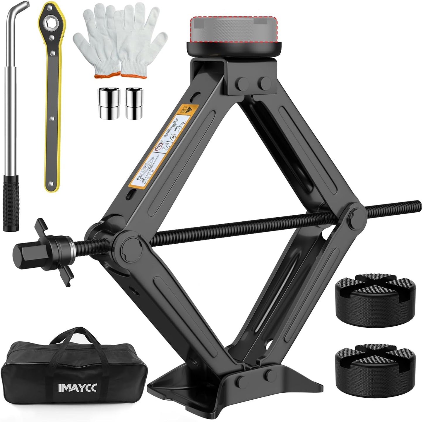 IMAYCC Car Jack Kit 2.5 Ton Scissor Jack Portable Car Jack and Stand Kit, Tire Changing Kit with Spare Tire Kit, Universal Jack Car Kit for Easy Tire Changes