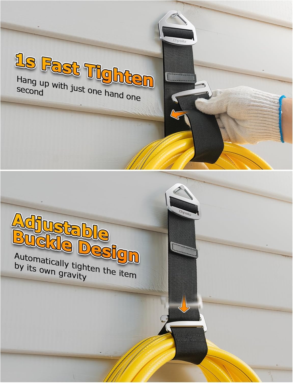 8 Pack One Hand Operation [1s Tighten by Gravity] Adjustable Extension Cord Organizer Holder, Hose Rope Storage Straps Wrap for RV Shed Workshop Garage Organization, Gadgets Tools Gifts for Dad Men