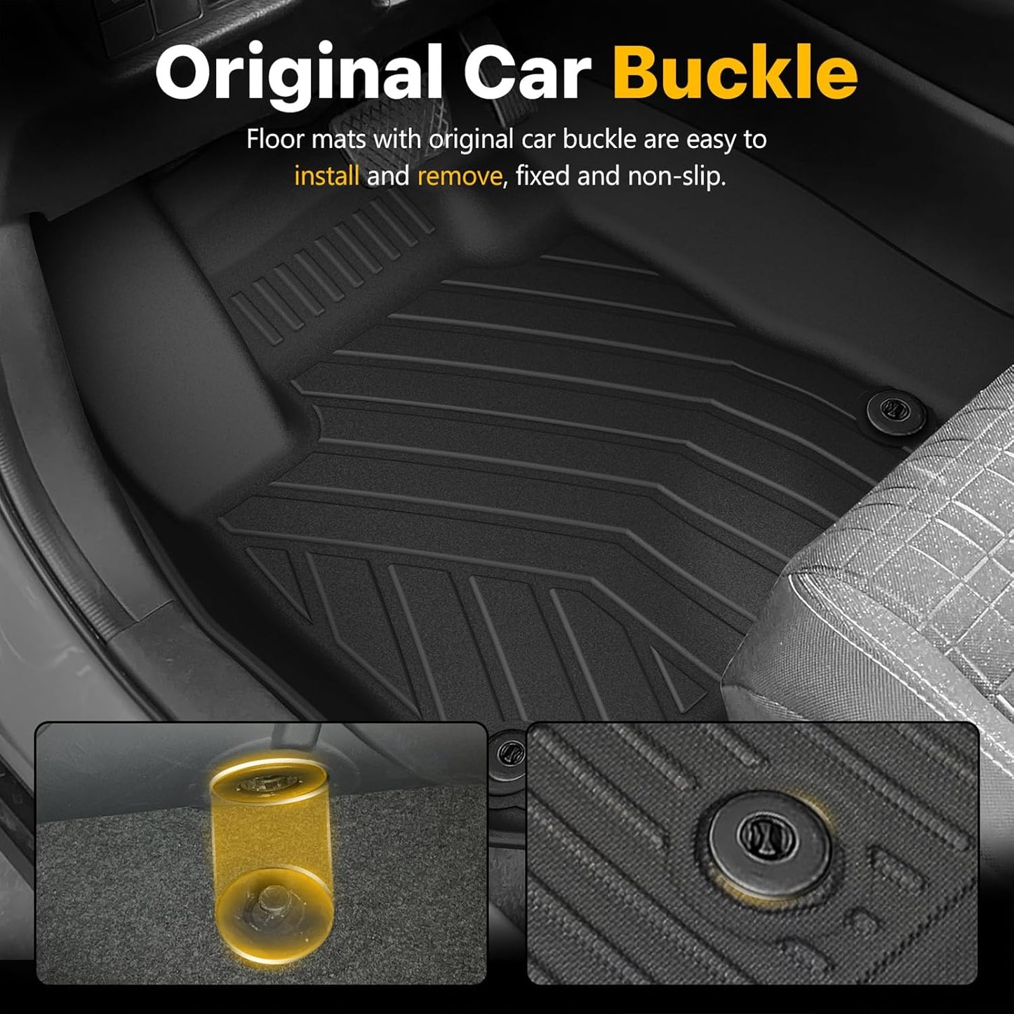 Floor Mats & Cargo Liner & Backrest Mat Fit for Honda HRV 2026 2025 2024 2023 & Acura ADX 2025: All Weather Protection Floor Liner - 1st & 2nd Row Car Liner Trunk Mat for HR-V Accessories, Black