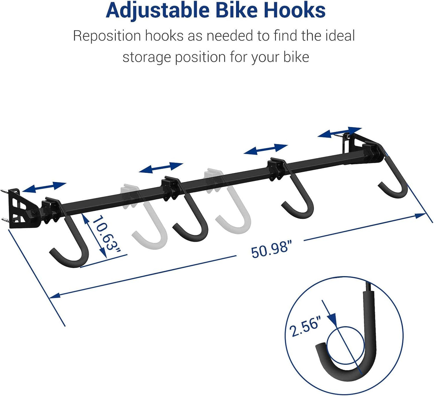 FLEXIMOUNTS 4 Bike Storage Rack, Heavy Duty Wall Mount Hanger for Home & Garage, Holds Up to 200lbs