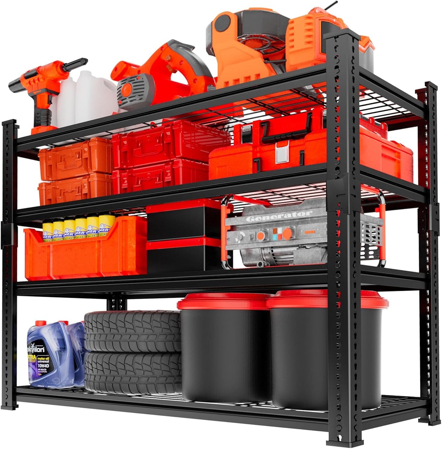 Storage Shelves, Garage Shelving Heavy Duty 1920LBS Capacity, 36"L x 16"W x 60"H Adjustable Metal Shelving Organizer Wire Rack, 4 Tier Utility Shelf Unit for Pantry Closet Warehouse Organization