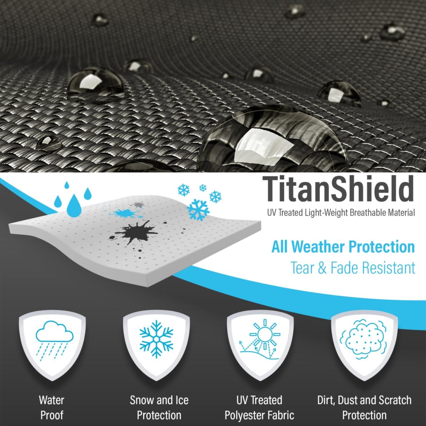 Deluxe Motorcycle Cover, Waterproof All Weather Outdoor Protection Universal Motorcycle Cover, Fade & Tear Proof Polyester fits Motorbike up to 110" L