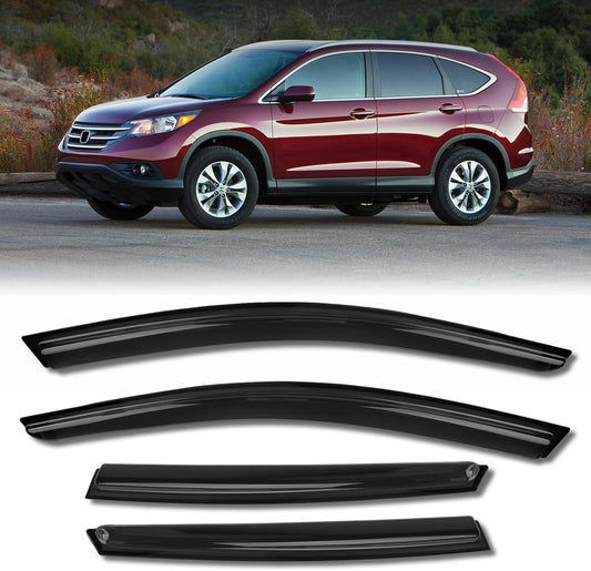 Rain Guards for Car Windows, Tape-On Window Visors Rain Guards Fit for Honda CR-V 2012 2013 2014 2015 2016, Window Deflectors, Vent Visors for Honda Car Accessories, 4 Pieces