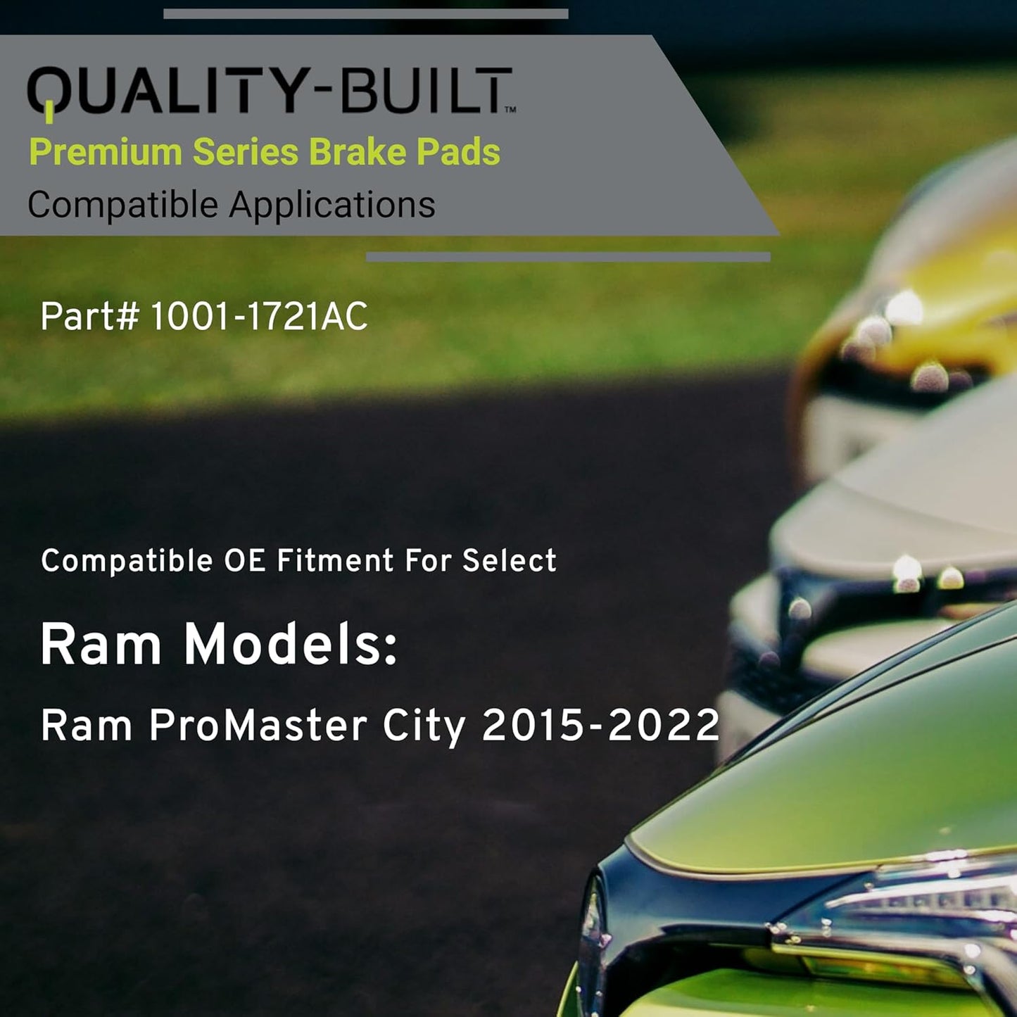 Premium Ceramic Front Brake Pads (1001-1721AC) Compatible with Ram ProMaster City 2015-2022