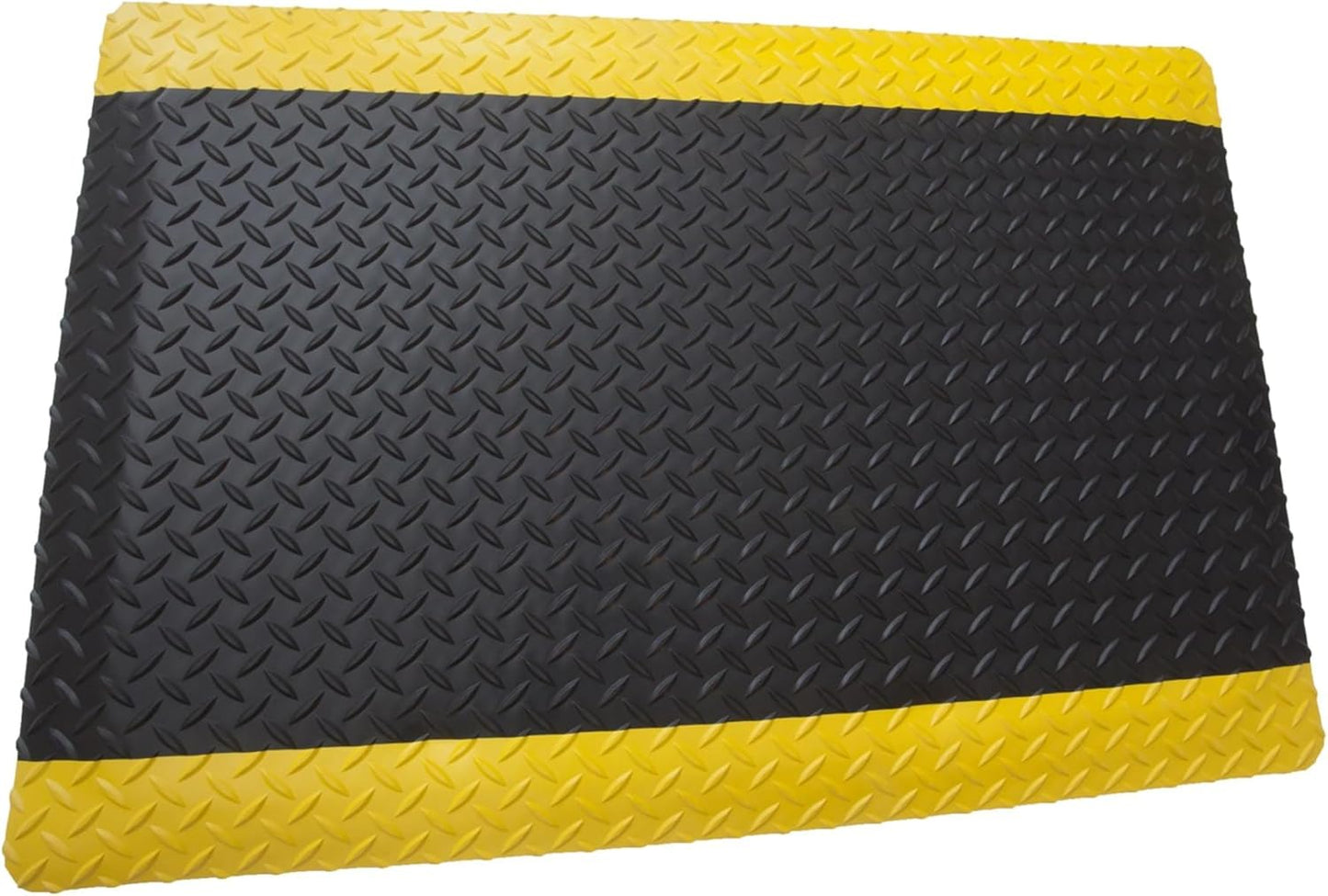 Rhino Mats, American Classic Diamond Anti-Fatigue Mats, Industrial Ergonomic Comfort Standing Mat for Work, Home, Garage, Office, Kitchen or Anywhere (Black/Yellow 1" Thick, 4 FT. x 9 FT.)