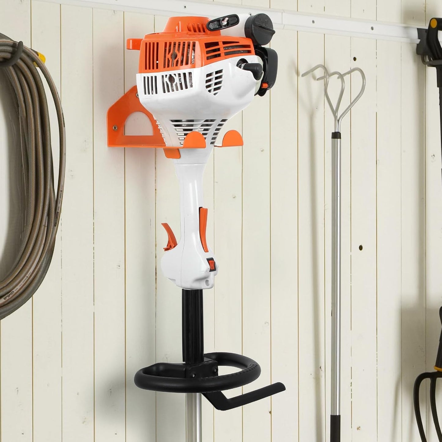 Weed Eater Hanger, Garage Organization Wall Hanger, Weed Eater Holder Heavy-Duty String Trimmer Rack for Hedge Trimmer, Garden Tools, Garage, 1 Pack