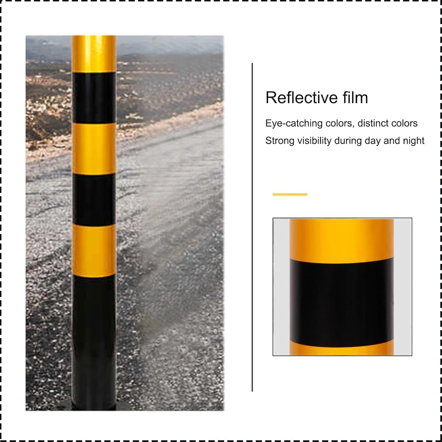 Safety Barrier Bollard for Driveways, Parking Bollard for Warehouse, Traffic Barricade Cones, Parking Stopper for Garage, for Construction Sites etc(Black (4PCS))