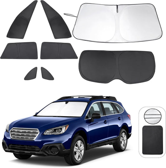 TINGLU Window Shades for Subaru Outback Wagon 2015-2019 Accessories Car Side Full Windows Cover Camping Rear Triangular Windshield Sun Shade Sun UV Rays Privacy Protection 8PCS