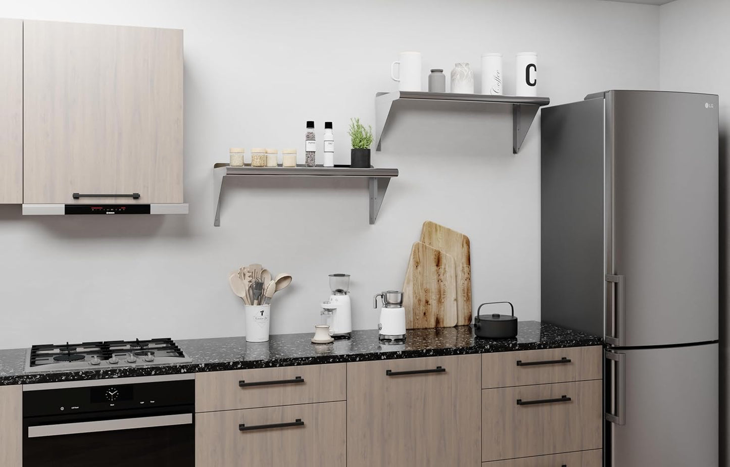 AmGood 12" X 30" Stainless Steel Wall Shelf | NSF Certified Metal Shelving