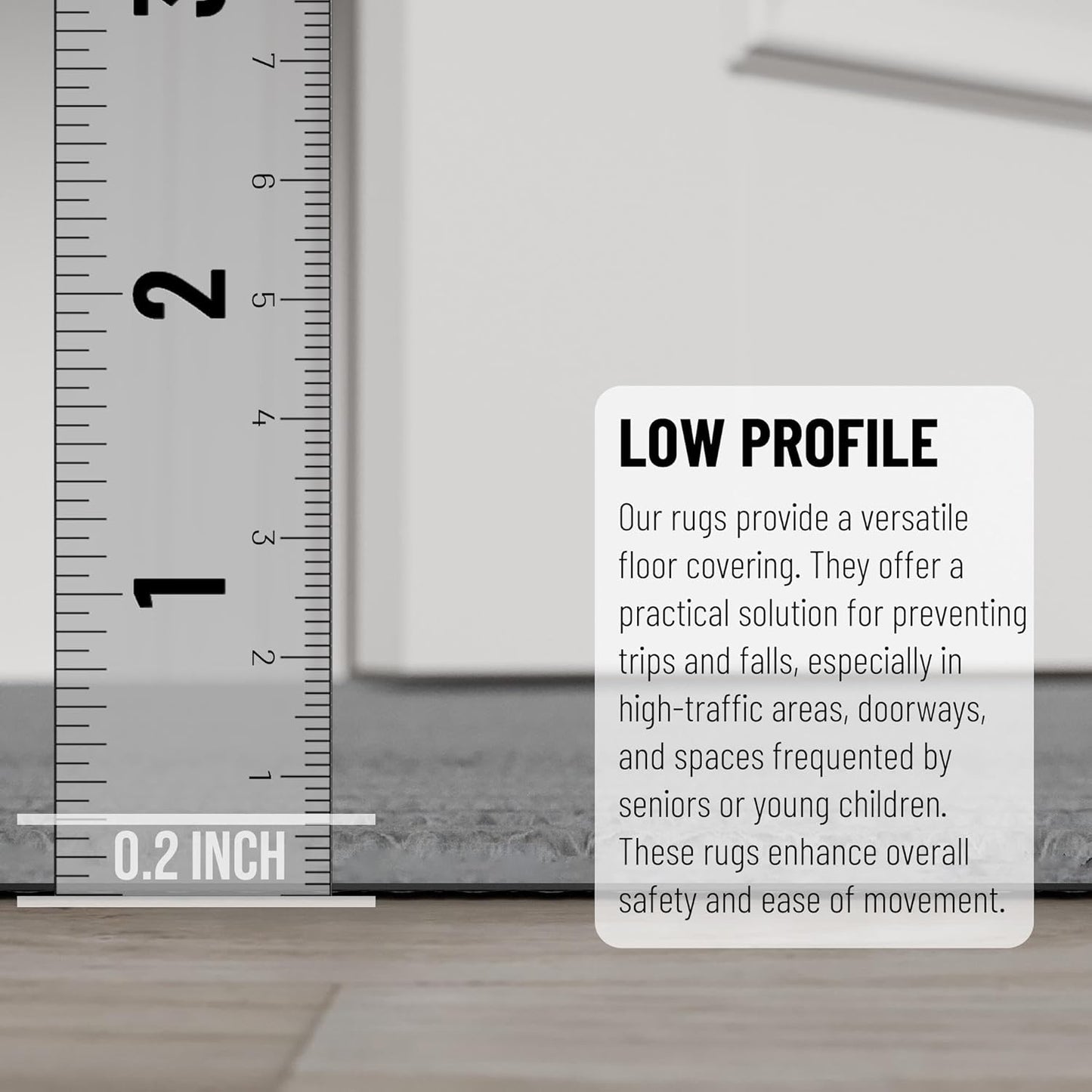 Ottomanson 6'6" x 18' Hallway Runner with Scraper Pile - Extra Durable Non-Slip Rug Mat for Indoor & Outdoor Use - Ideal for Kitchen, Entryway & Garage - High-Traffic Carpet, Gray