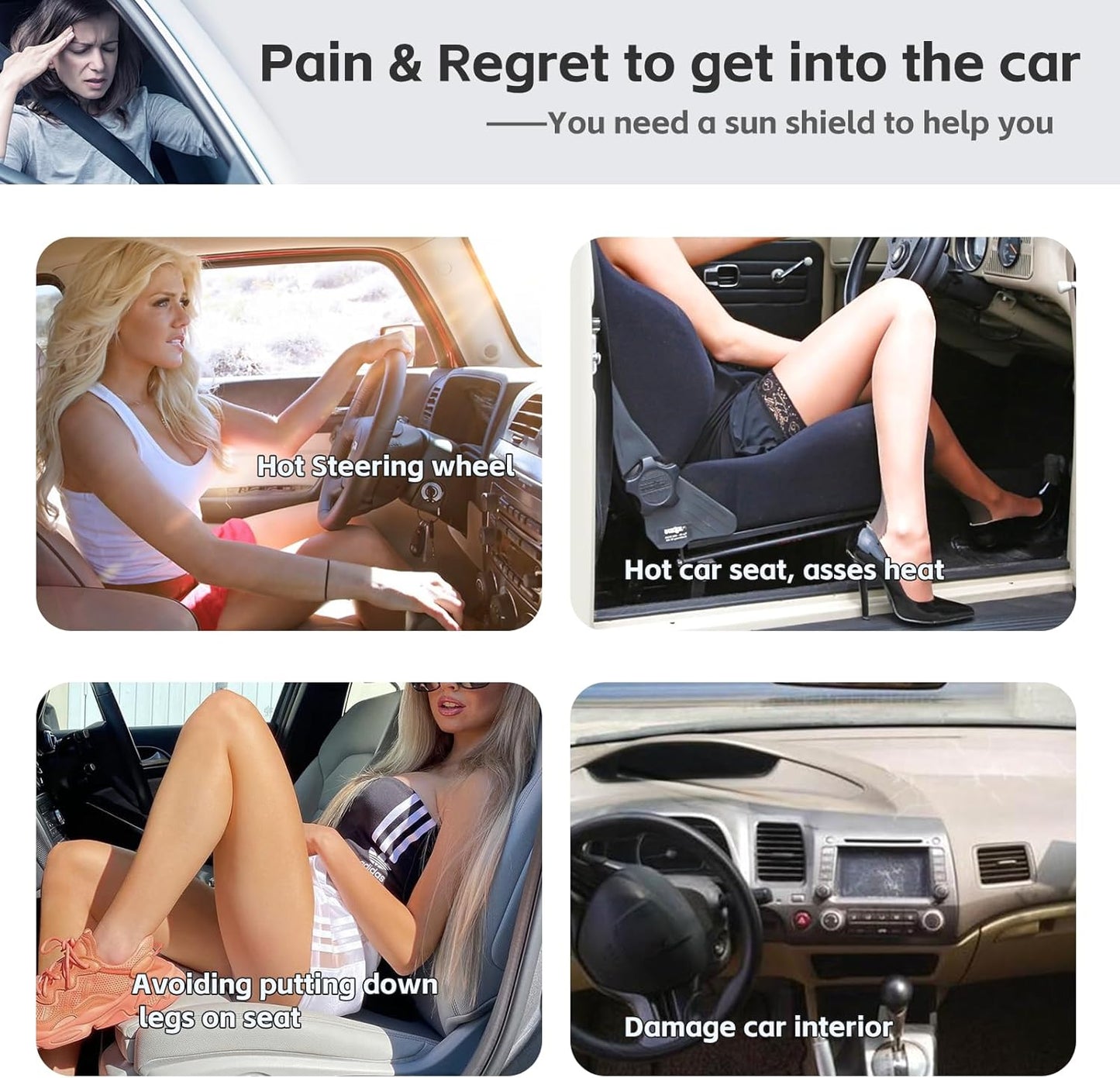 Sun Shade Sunshade for Ford Ranger Windshield Cover, 4-Layer Front Window Shade Custom fit 2019-2026 Ranger XL, XLT, Lariat Sun Visor 240T Retractable Shade Blocks UV Rays Cooler Car Accessories