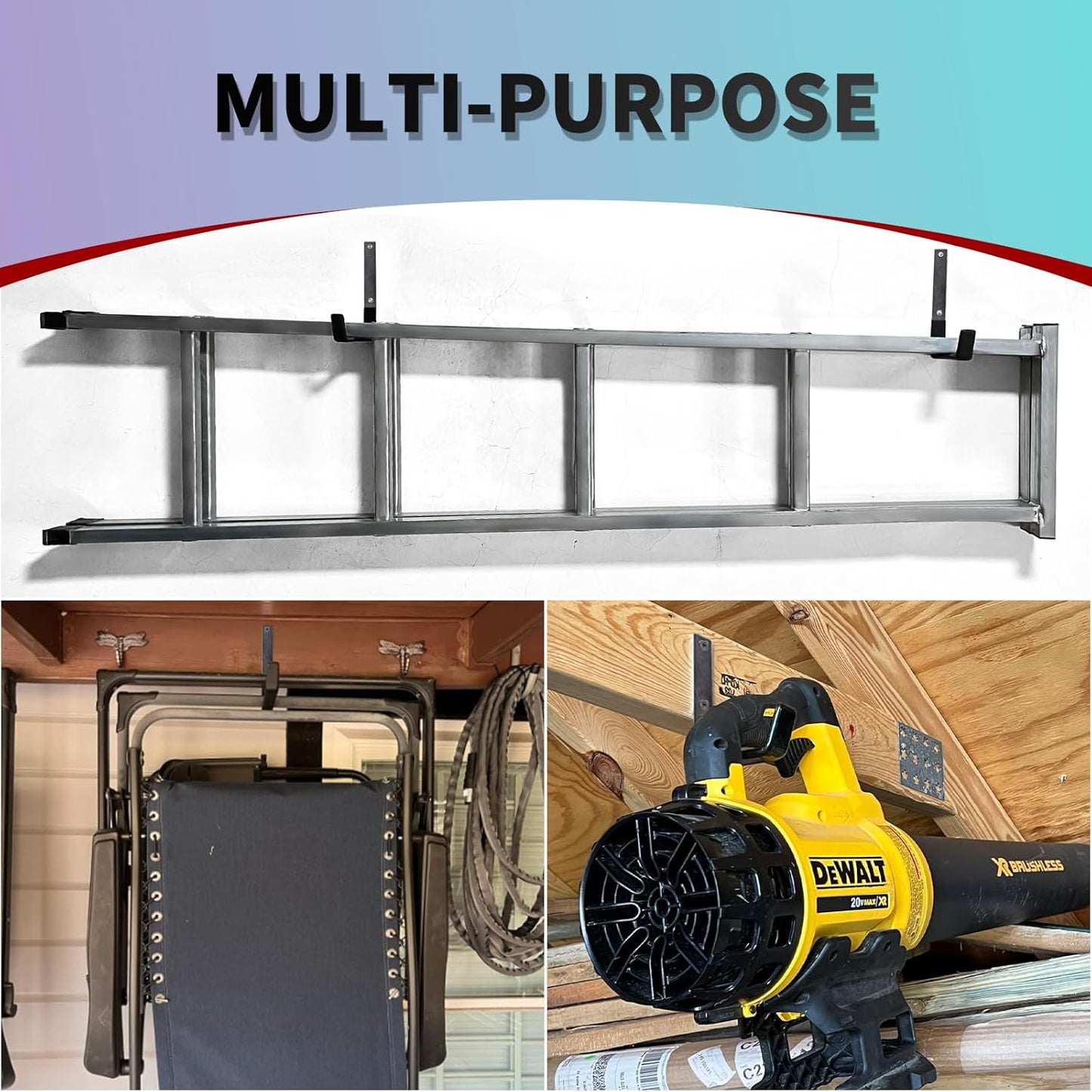 Heavy Duty Wall Mount Hooks, Utility Hooks, Tool Organizer - Steel Garden/garage Hose Hanger U Hooks (2, Small)