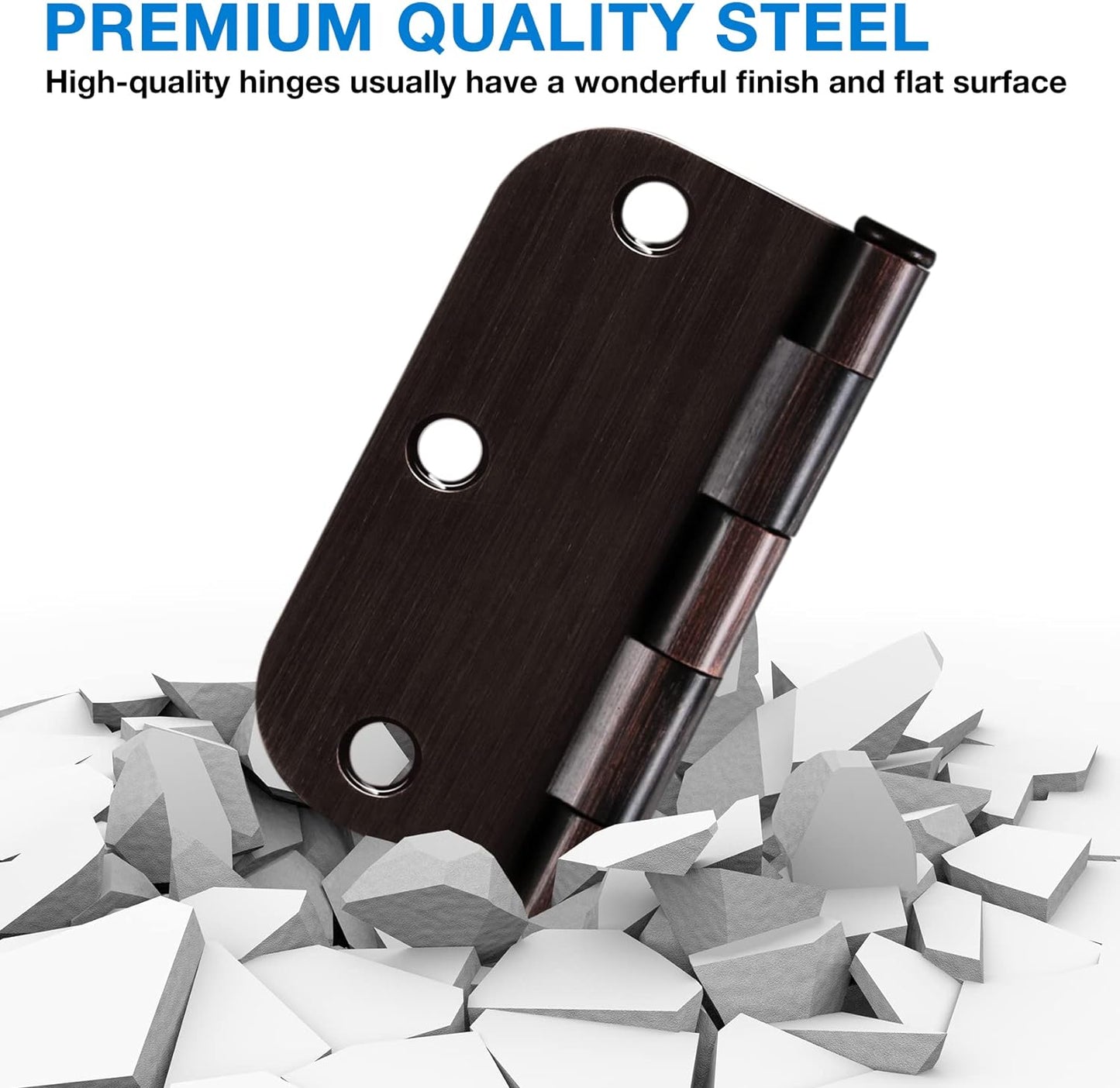 3 Pack 3 1/2 Inch Door Hinges Oil Rubbed Bronze 3.5 Inch Black Interior Hinge for Doors 5/8 Radius Corners 3 ½"Hardware Controls Heavy Duty Iron Flat Home House Decor Accessories Essentials