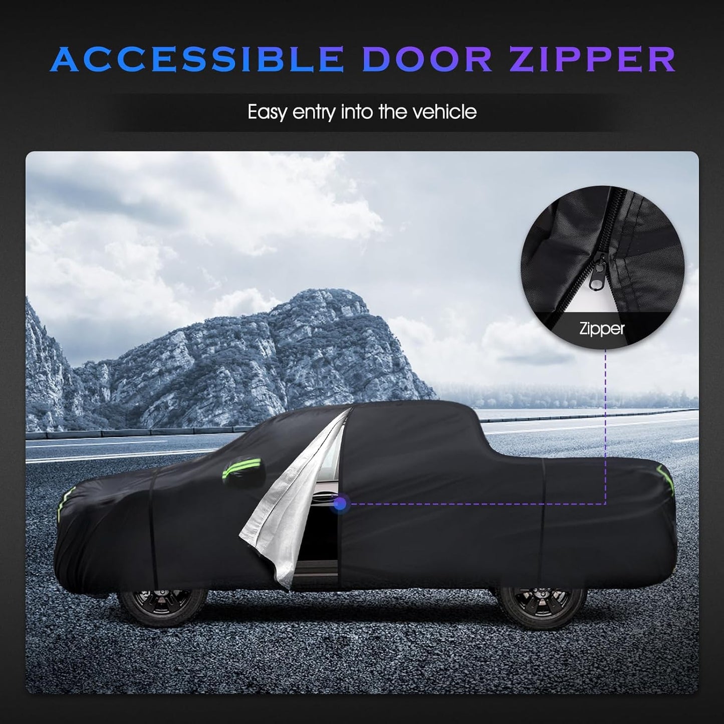 Car Cover Custom Fit for Honda Ridgeline 2006-2024,6 Layers Truck Cover Waterproof All Weather for Automobiles,Outdoor Full Exterior Cover,Rain, Sun, Wind Protection,Black