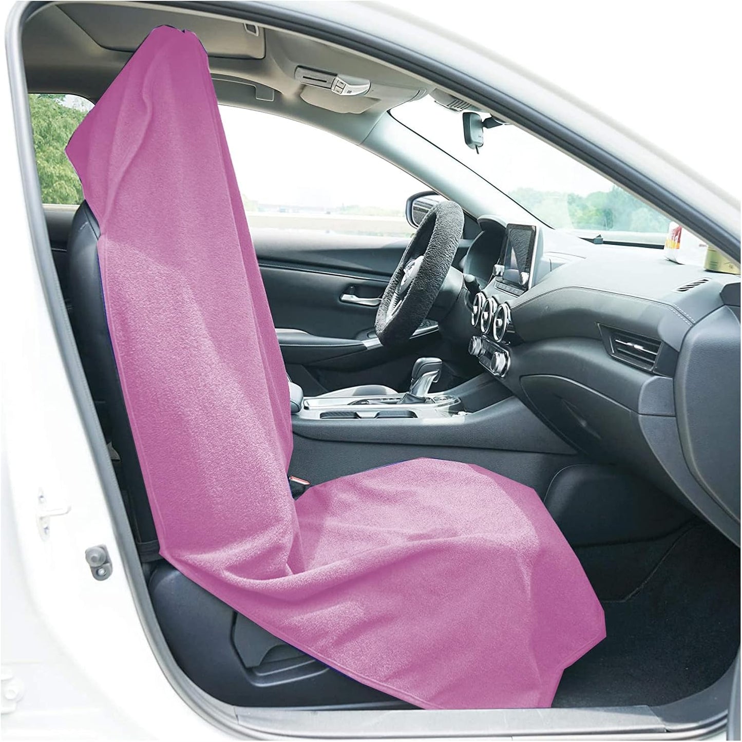Car Seat Cover Protector Front Seats,for Gym Workout,Running,Swimming,Beach and Hiking,Waterproof Sweat Towel Bucket Seat Covers for Cars SUV Trucks (Pink, 1Pcs)