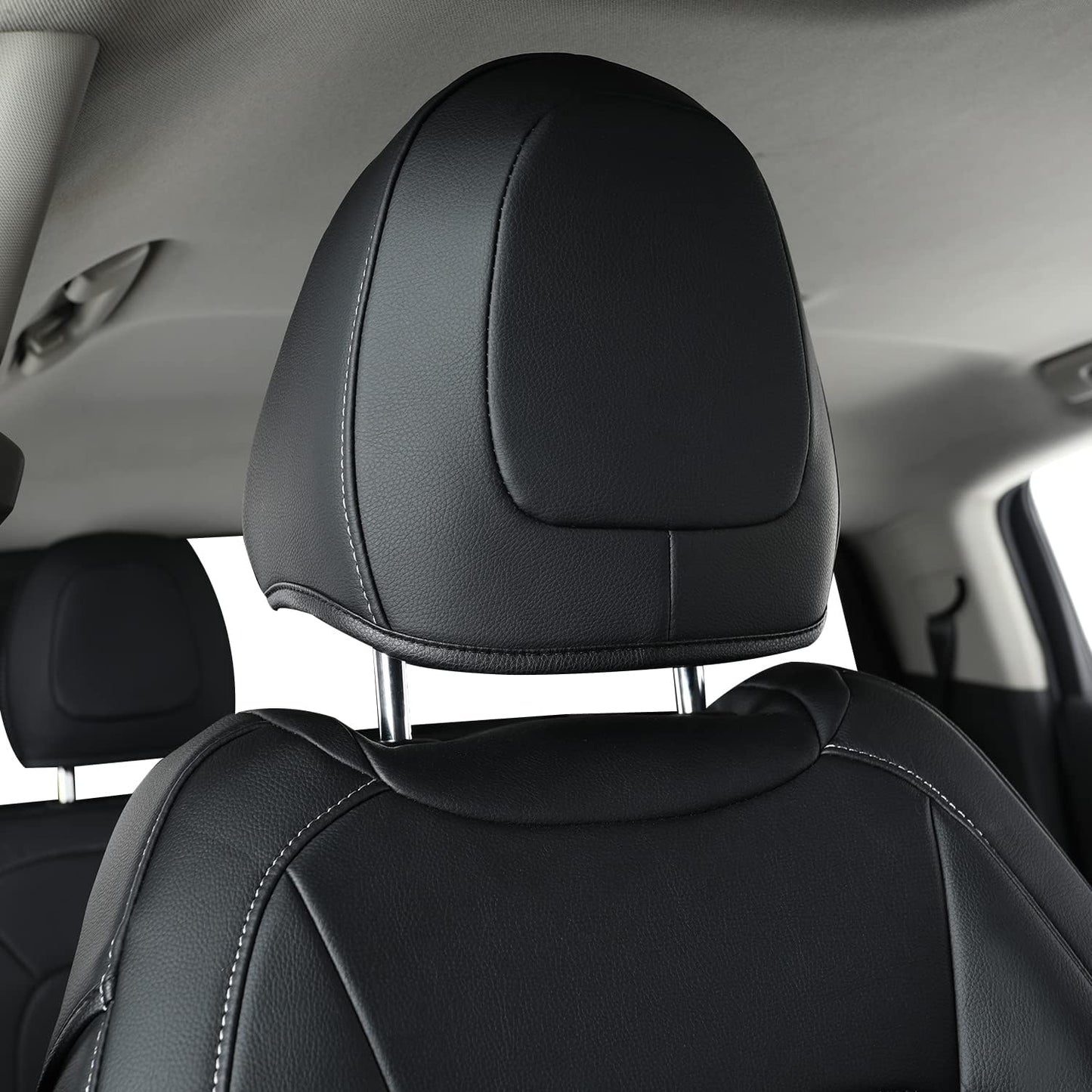 LUCKYMAN CLUB 2 Front Chevy Colorado Seat Covers, fit for 2015-2022 Colorado Crew Cab Z71 LT ZR2 Work Truck with Faux Leather (Black 2 pcs)