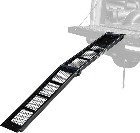 Rockland Heavy Duty Steel Loading Ramp, 800 LBS Capacity, 80" x 11", Portable Folding Truck Ramp with Handle for Motorcycles, Ebikes, Dirtbikes and ATVs, for Trailer and Pickup Truck, 1 Piece