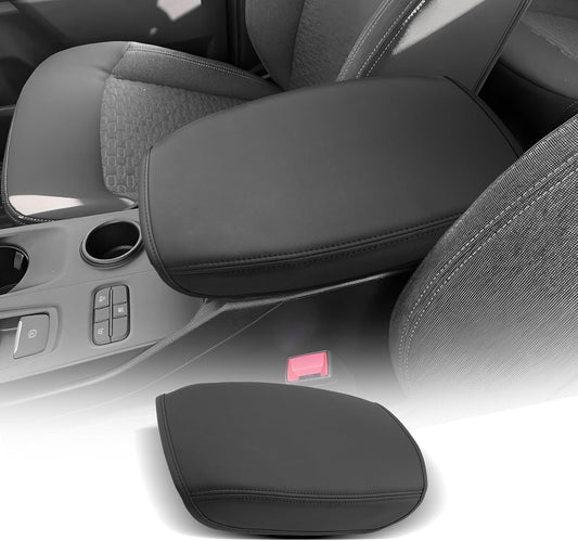 CDEFG for Ford Ranger 2024-2025 Center Console Cover Armrest Box Cover for Ranger (XL, XLT, Lariat, Raptor) 2024 2025 Accessories Console Arm Rest Protector Thin Black Leather