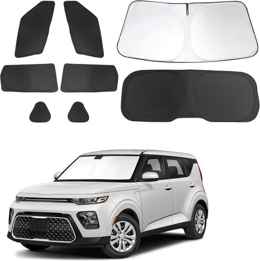 TINGLU Window Shades for Kia Soul 2020-2024 2025 Accessories Car Side Full Windows Windshield Sun Shade Sun UV Rays Privacy Protection for Camping 8PCS