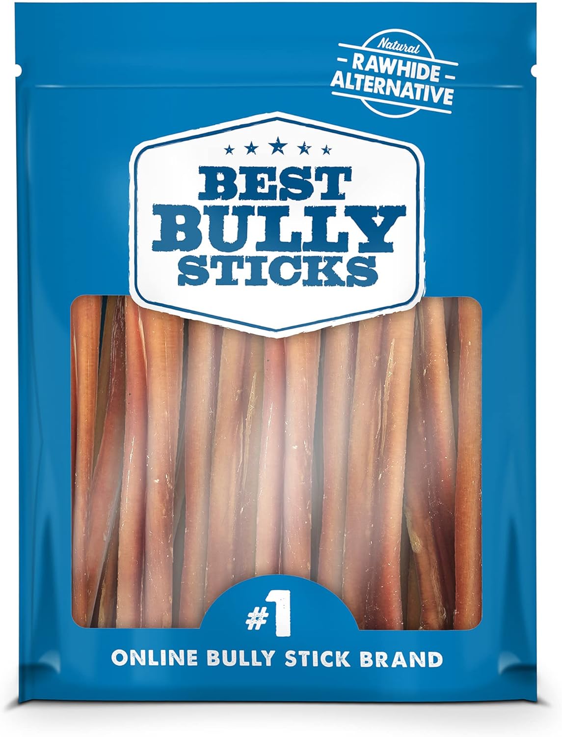 Best Bully Sticks 6 Inch Bully Sticks for Dogs - 15 Count (Pack of 1) - Natural, Easily Digestible, 100% Grass-Fed Beef, Grain and Rawhide Free