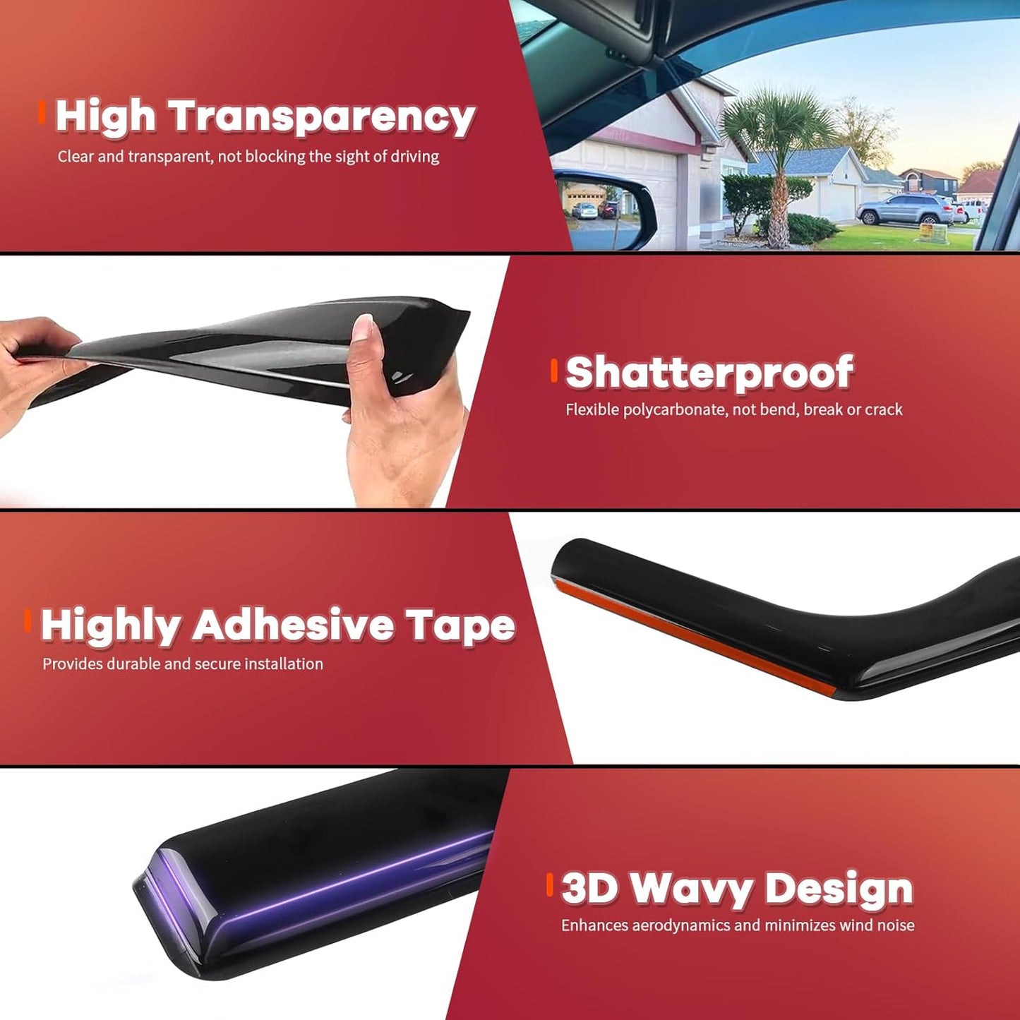 in Channel Rain Guards Fit for 2017-2025 Subaru Impreza Hatchback, Crosstrek 2018 2019 2020 2021 2022 2023, Durable Window Visors, Smoke Wind Deflectors Vent Shades Shield-4PCS