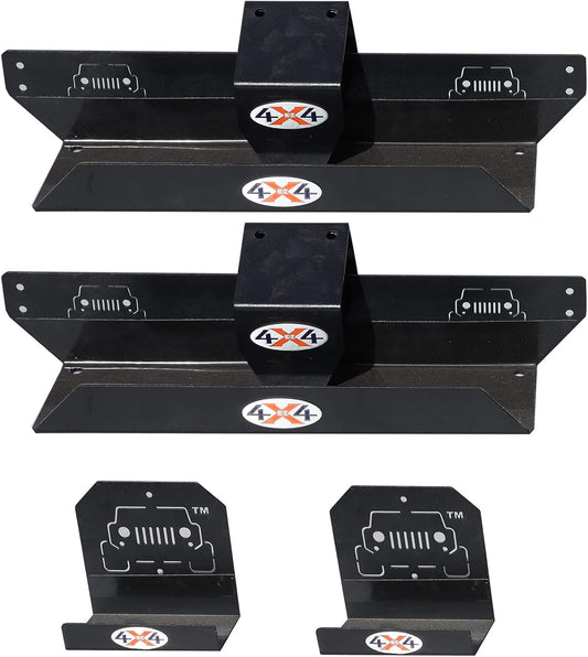 EZ4x4 Garage Wall Freedom Panel & Wrangler Door Storage Hangers Combo Kit, Heavy Duty Metal Storage Holder Bracket Compatible with JK JKU