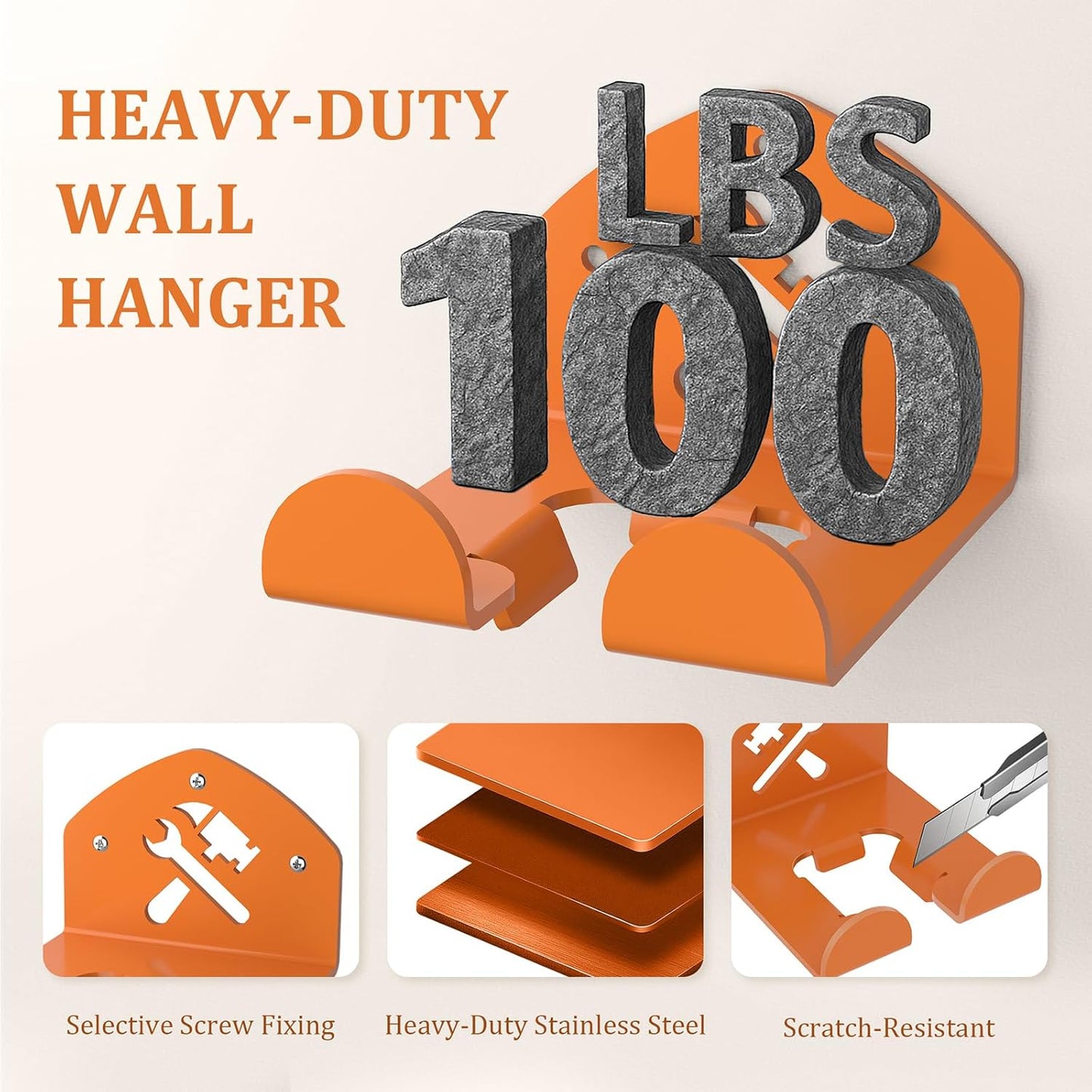 Garage Organization Storage Trimmer Rack Garden Power Tool Hanger for Grass Trimmer, Hedge Trimmer, Heavy Duty Weed Wacker Hook Tool Organizer, 1 Pack