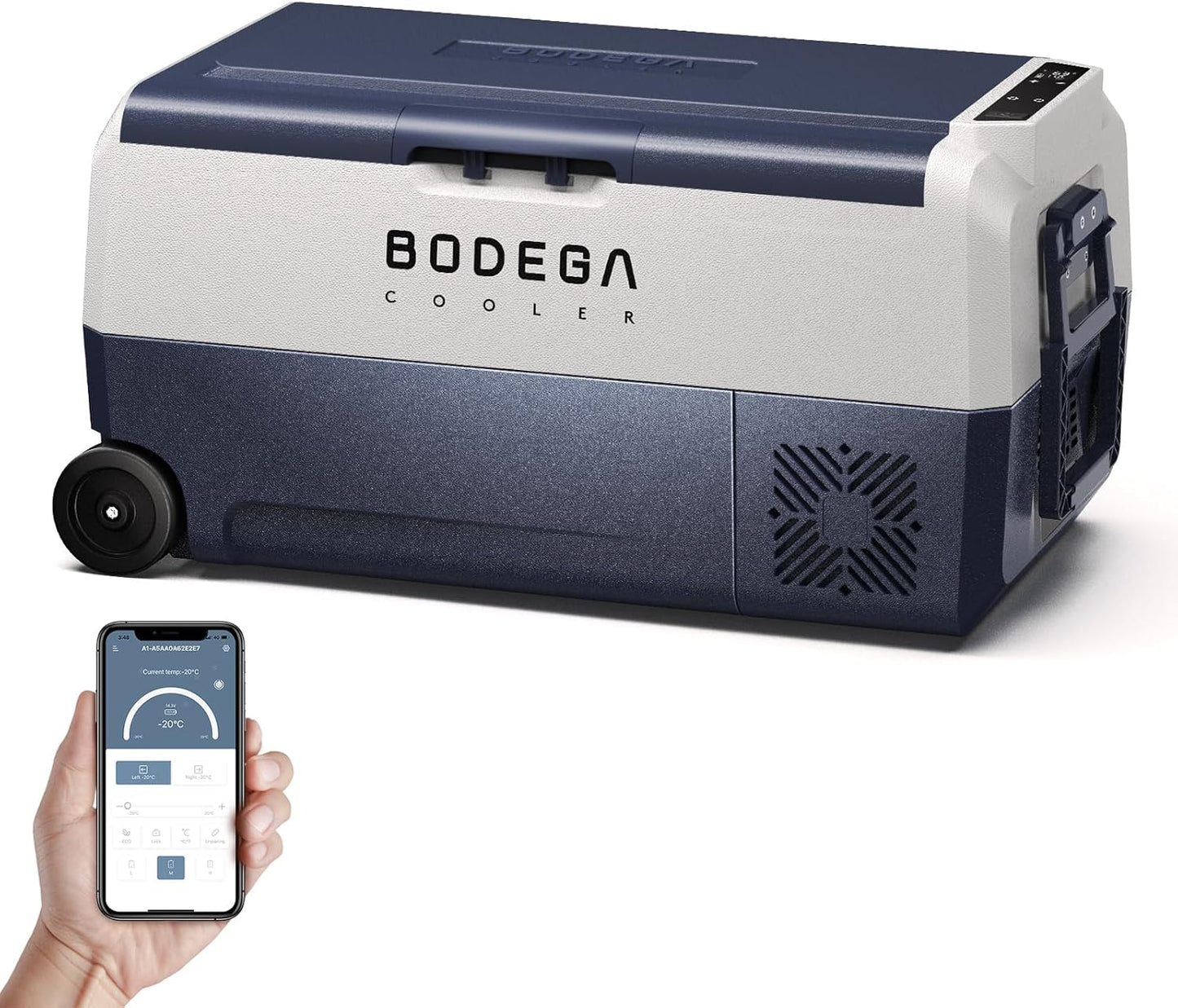 BODEGACOOLER 12 Volt Car Refrigerator,38 Quart Portable Truck Freezer,Electric Cooler Bluetooth Control,(36) -4℉-68℉ RV Refrigerator 12/24V DC and 100-240V AC for Travel,Camping,Road Trips,Van,Home