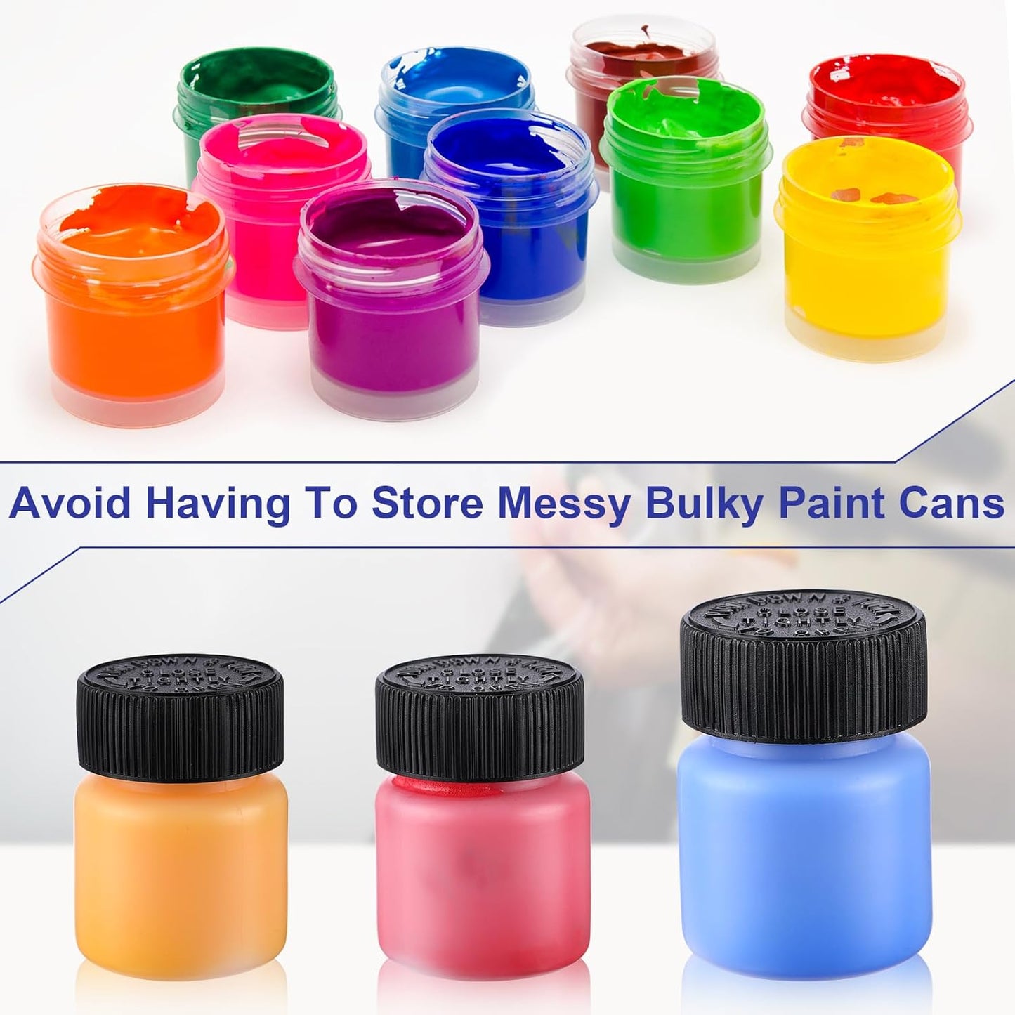 Maxcheck 180 Pcs Empty Touch Up Paint Bottles Container 1oz 30ml Reusable Small Paint Bottles with Brush Applicator and Mixing Ball for Fix Chips Scratches Auto Car