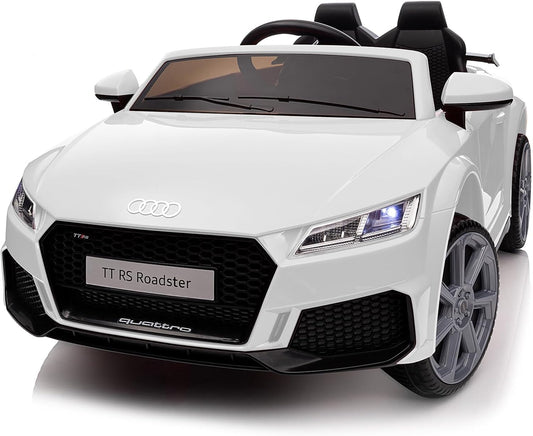 Electric Ride on Car for Kids, Licensed Audi 12V 7Ah Kids Ride-on Toy for Toddlers 3-5 Year Old Girls with Remote - White