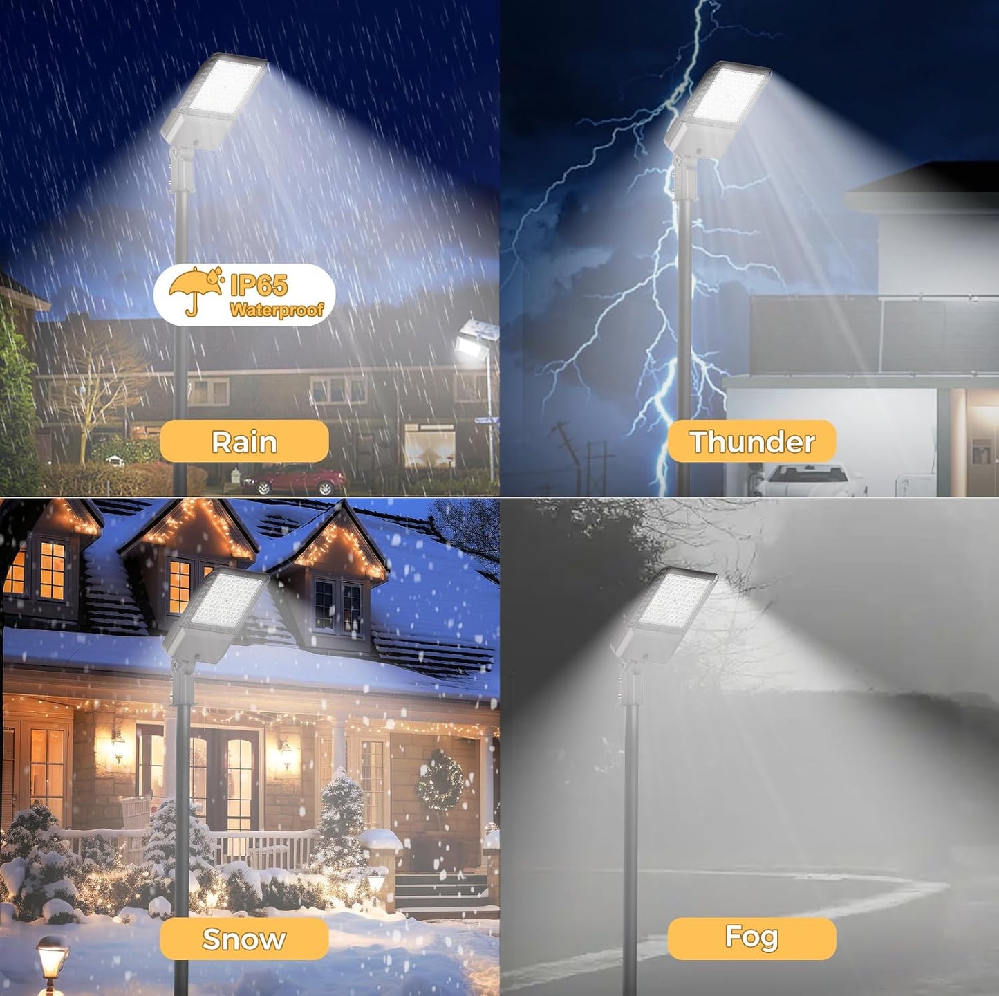 LED Parking lot Lights 180W Dusk to Dawn Photocell Street Lights 6000k Commercial Area Oudoor Lighting IP65 Waterproof for Driverway Yard Garage Warehouse 3 Pack with Wrench