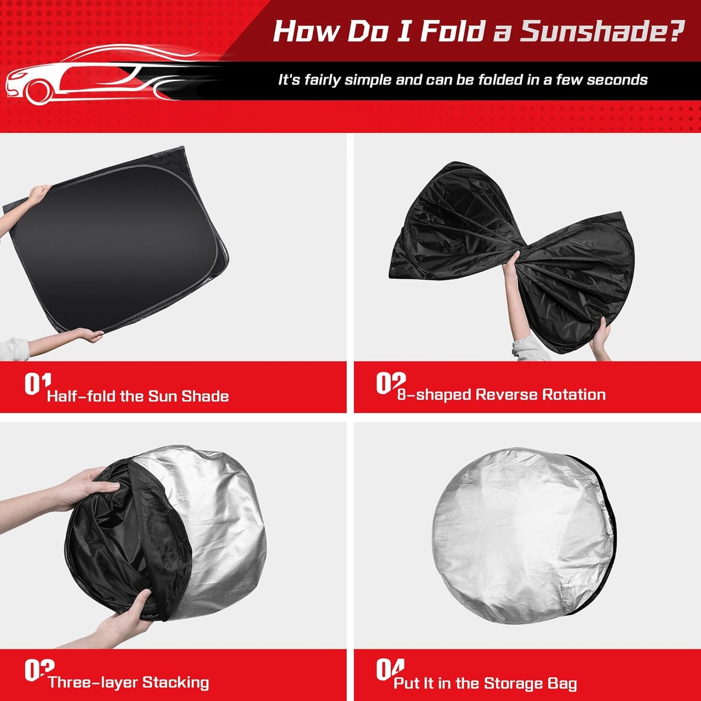 ARISMOTOR Windshield Sun Shade for Jaguar F-Pace 2016-2025, Custom Fit Foldable Front Window Sunshade Sun Visor Protector, Block UV Rays Keep Your Car Cooler
