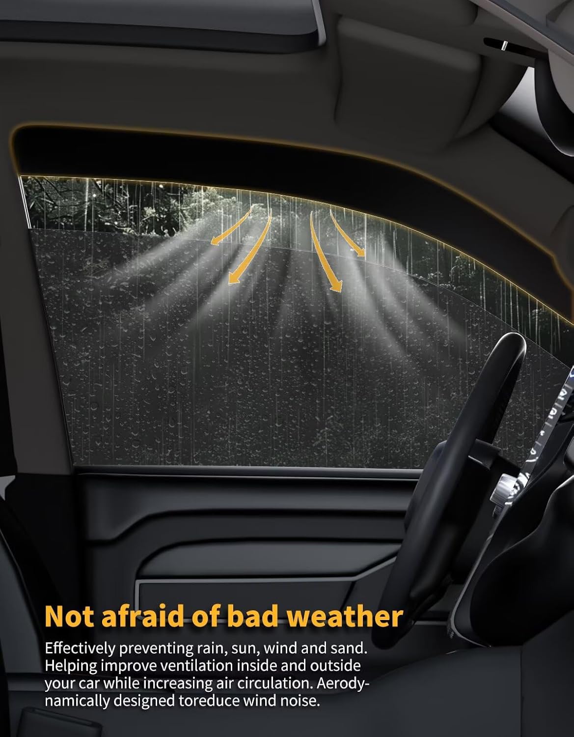 in-Channel Window Rain Guards Fit for Dodge Durango 2011-2025 Extra Durable Window Visors Window Deflectors Vent Visors Vent Shades Car Accessories-4 pcs 2-Q15