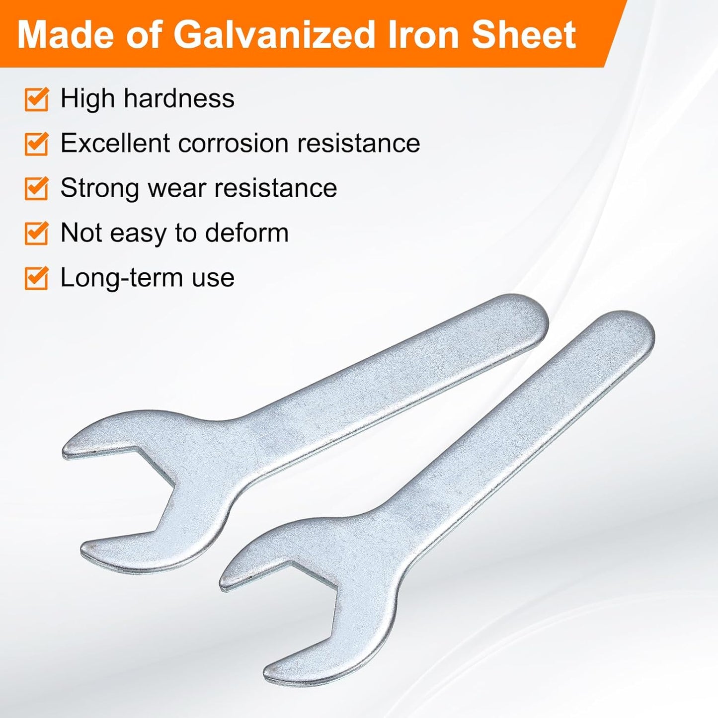 HARFINGTON 10pcs Small Wrench Open End Wrench 22x126x2.8mm Metric U-Shaped Single Open Ended Spanner Super Thin Small Flat Head Galvanizing Wrench for Automotive Repair Furniture Assembly