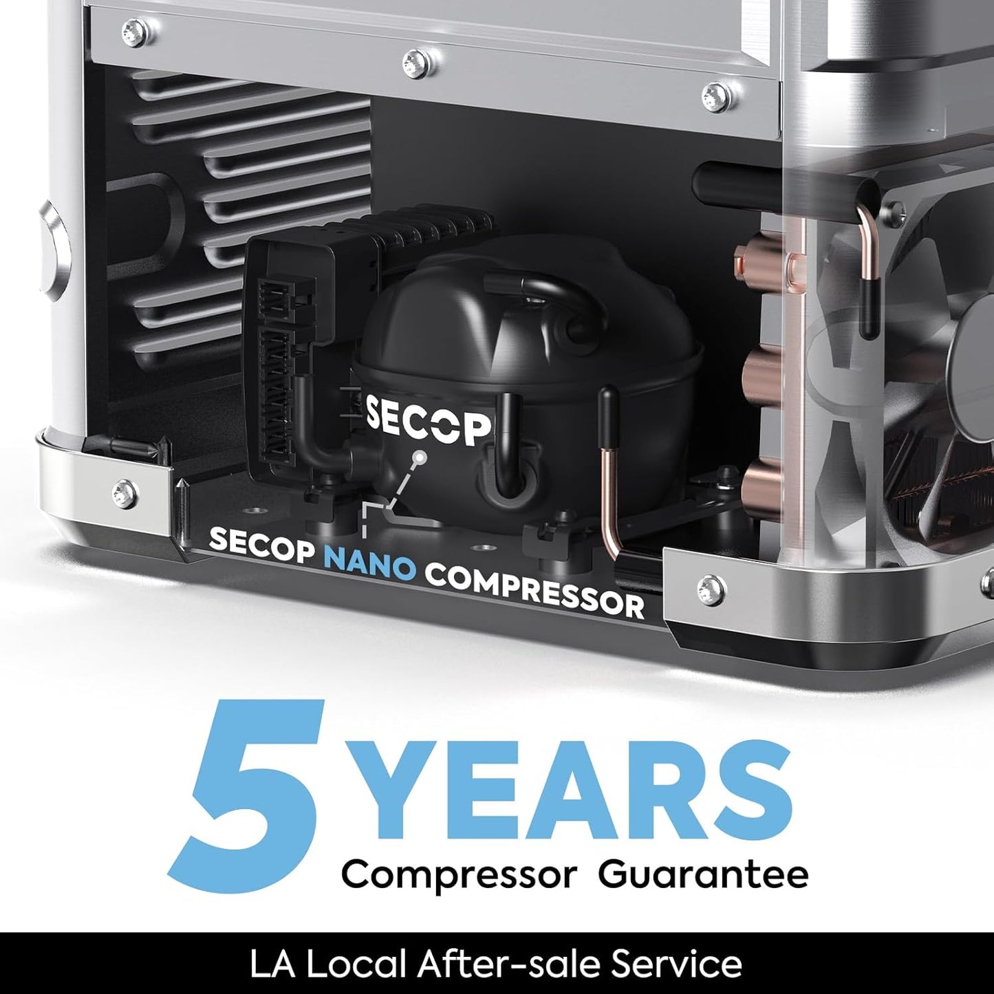 ICECO APL35 12 Volt Car Refrigerator, 37 Quart (30 Liter) Light Duty Aluminum 12v Portable Fridge Freezer, SECOP Nano Compressor, -4℉~68℉, 12/24V DC, 100-240V AC for Outdoor, Camping, RV, Truck, Boat